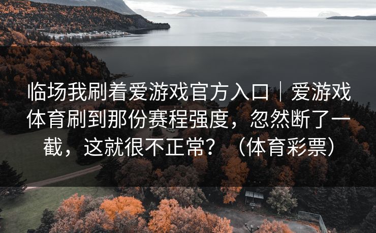 临场我刷着爱游戏官方入口｜爱游戏体育刷到那份赛程强度，忽然断了一截，这就很不正常？（体育彩票）