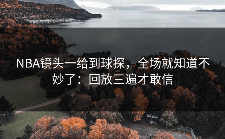 NBA镜头一给到球探，全场就知道不妙了：回放三遍才敢信
