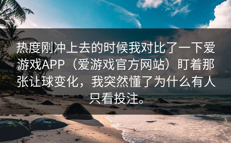 热度刚冲上去的时候我对比了一下爱游戏APP（爱游戏官方网站）盯着那张让球变化，我突然懂了为什么有人只看投注。